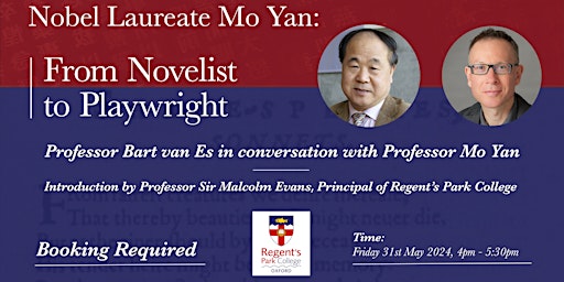 Imagem principal do evento In conversation with Nobel Laureate Mo Yan:  from novelist to playwright