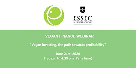 VEGAN FINANCE WEBINAR "Vegan investing, the path towards profitability"