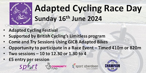 Primaire afbeelding van Grampian Inclusive Cycling Bothies Race Day Festival - Afternoon Session