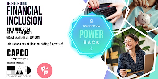Imagem principal do evento SheCanCode Power Hack: Financial Inclusion