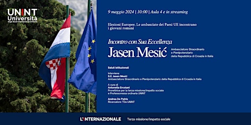 Imagem principal do evento Incontro con S.E. Jasen Mesić Ambasciatore della Repubblica di Croazia