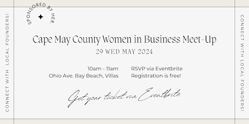Image principale de Cape May County Women in Business Meet-Up