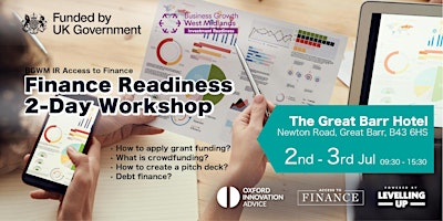 Primaire afbeelding van BGWMIR Access to Finance - Finance Readiness 2-Day Workshop 2nd & 3rd July