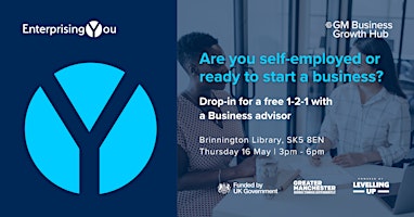 Business advisor drop-in sessions for the self-employed in Stockport May