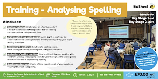 Imagem principal do evento Training - Analysing Spelling