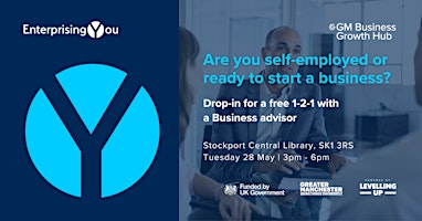 Imagem principal de Business advisor drop-in sessions for the self-employed in Stockport May