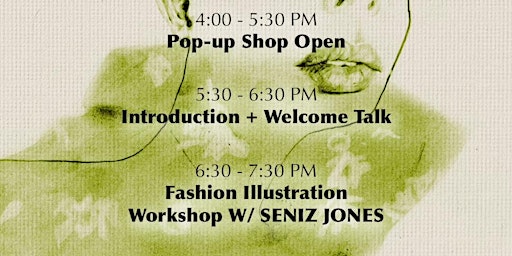 Fashion Ilustration workshop W/ Seniz Jones @ MOMS Pop up primary image
