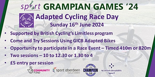 Imagen principal de Grampian Inclusive Cycling Bothies Race Day Festival - Morning Session