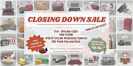 BAGS & LUGGAGE CLOSING DOWN SALE - EVERYTHING MUST GO AT LOW PRICES