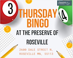Primaire afbeelding van Thursday Bingo! At the Preserve of Roseville