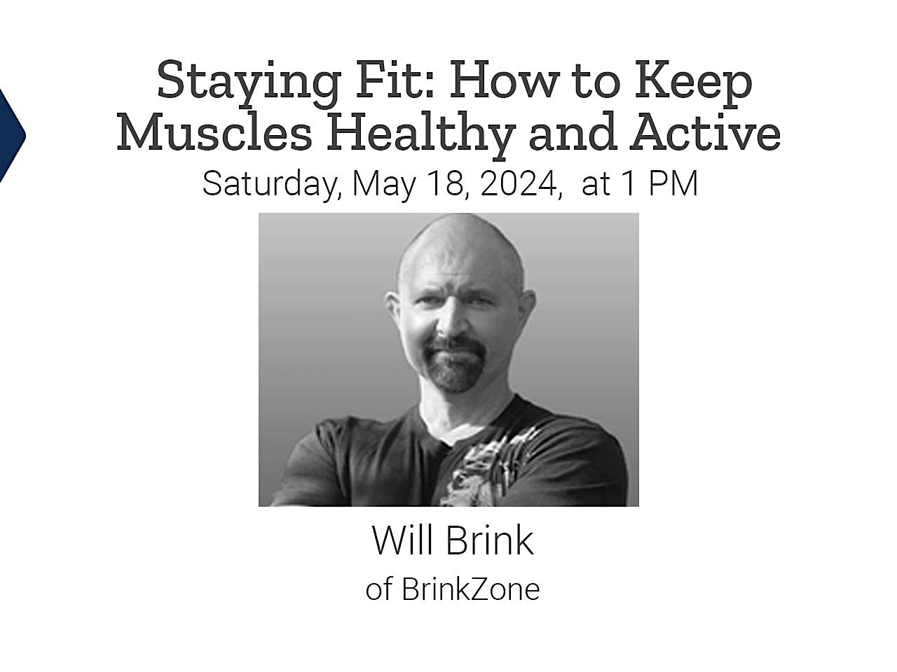 How to Keep Muscles Healthy and Active - FREE in-store lecture
