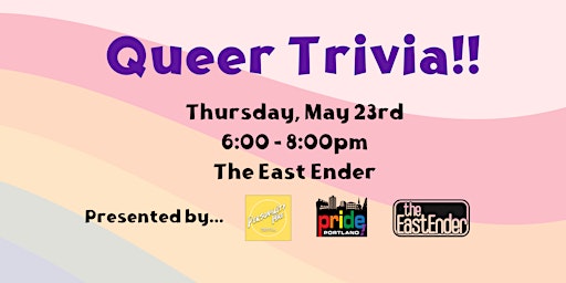 Imagem principal do evento Queer Trivia in partnership with Pride Portland!