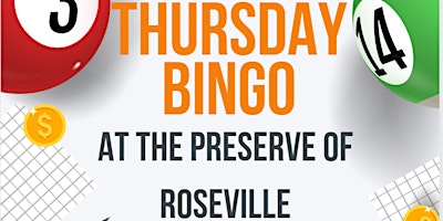 Hauptbild für Thursday Bingo at The Preserve of Roseville!