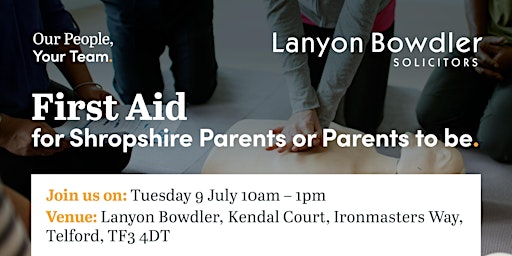 Primaire afbeelding van First Aid for Shropshire Parents, Guardians and Parents to be