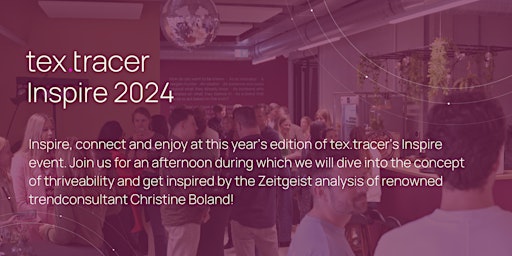Imagem principal do evento tex.tracer's Inspire 2024