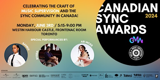 Hauptbild für 2024 Canadian Sync Awards