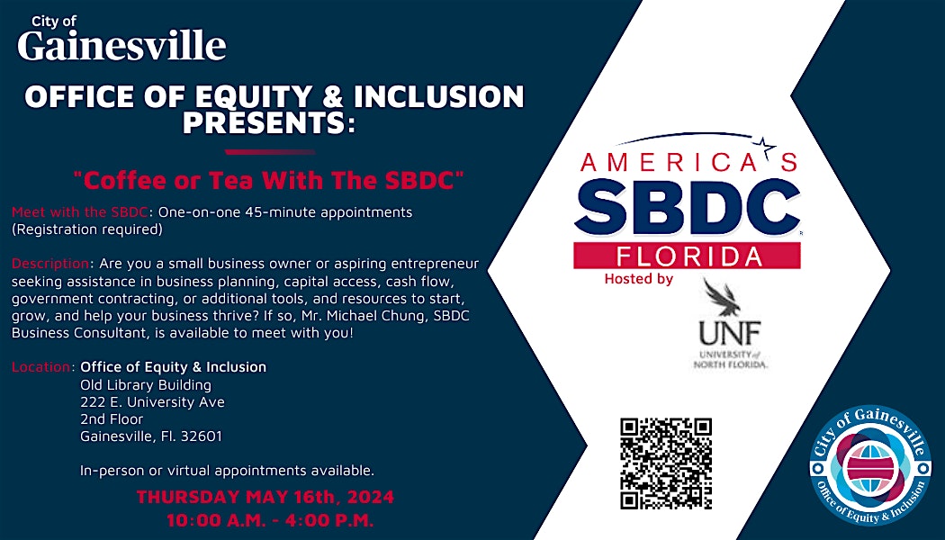 City of Gainesville's "Coffee or Tea With the SBDC!"