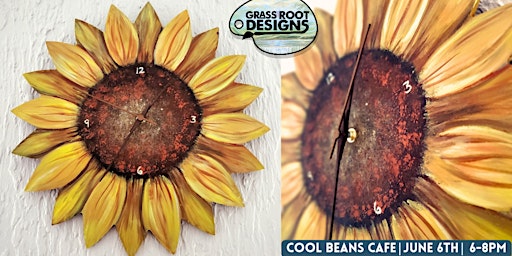 Imagem principal do evento Sunflower Clock Paint Party | Cool Beans Cafe