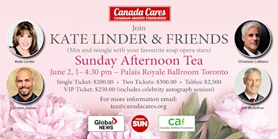 Imagem principal de Kate Linder and Friends Sunday Afternoon Tea - Canada Cares
