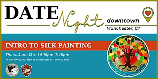 Primaire afbeelding van Date Night Downtown: INTRO to SILK PAINTING