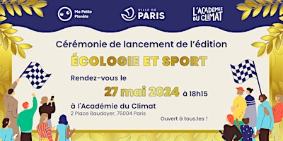 Primaire afbeelding van Cérémonie de lancement - édition spéciale Ecologie & Sport - challenge MPP