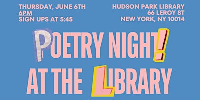 Imagem principal do evento Poetry Night! At the Library (Reading & Open Mic)