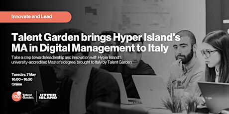 Image principale de Talent Garden brings Hyper Island's MA in Digital Management to Italy