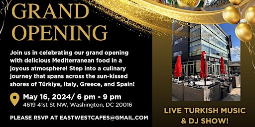 Grand Opening - East West Cafe TenleyTown DC primary image