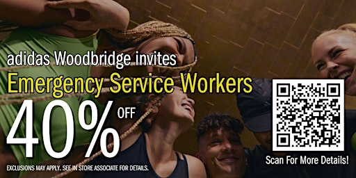 Hauptbild für Calling ALL Emergency Service Workers! 40% off adidas Corporate Store