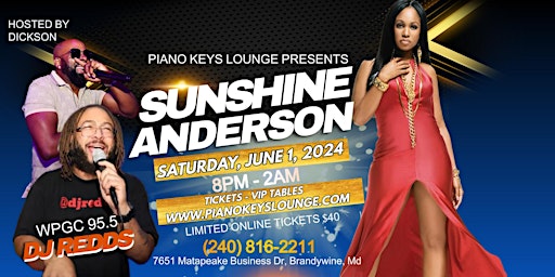 Imagem principal do evento Sunshine Anderson Performing Live @ Piano Keys Lounge June 1st
