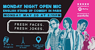 Primaire afbeelding van Monday Night Open Mic Show | English Stand-Up Comedy in Paris