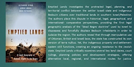 Book Launch:  Emptied Lands: A Legal Geography of Bedouin Rights primary image