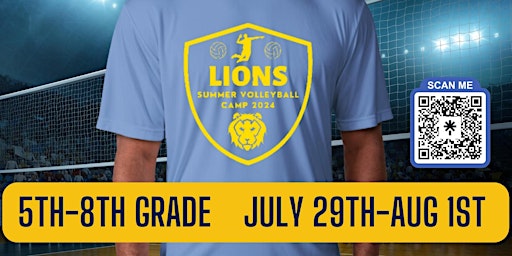 Primaire afbeelding van Lions Summer Volleyball Camp (5th-8th Grade)