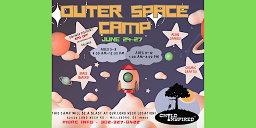 Primaire afbeelding van Child Inspired's Children's Summer Program: Outer Space Theme (Ages 5-8 )