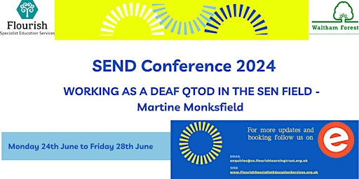 Imagem principal do evento WORKING AS A DEAF QTOD IN THE SEN FIELD -  Martine Monksfield