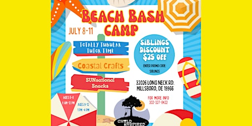 Imagem principal do evento Child Inspired's Children's Summer Program:  Beach Theme (Ages 9-12 )