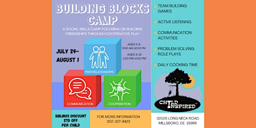 Imagen principal de Children's Summer Program:  Bonus! Building Blocks (Ages 5-8)