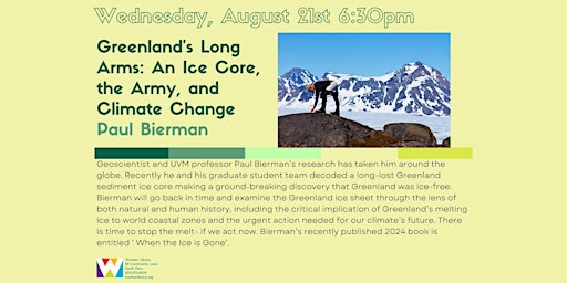 Imagem principal do evento Greenland’s Long Arms: A﻿n Ice Core, the Army, and Climate Change