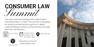 Consumer Law Summit, New York City, November 1-3, 2024 primary image