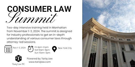 Imagem principal do evento Consumer Law Summit, New York City, November 1-3, 2024