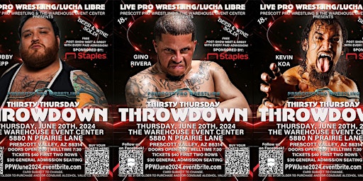Imagem principal do evento Prescott Pro Wrestling presents Thirsty Thursday Throwdown