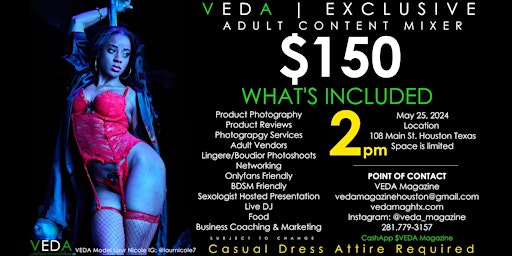 Imagem principal do evento VEDA Exclusive | Adult Content Mixer