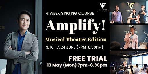 Imagem principal do evento Amplify! Intro to Musical Theatre Singing (4 Week Course) | Ages 16 & Above