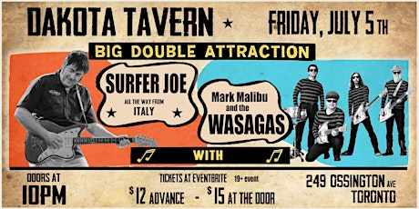Surfer Joe w/ Mark Malibu & The Wasagas