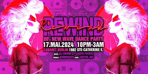 Image principale de REWIND<<80's New Wave Dance Party<<17 Mai 2024