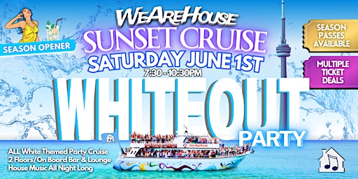 Primaire afbeelding van WeAreHouse - SUNSET CRUISE - WHITEOUT PARTY - JUNE 1ST