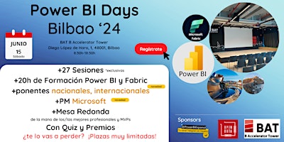 Imagem principal do evento Power BI Days! Bilbao + Fabric 2024