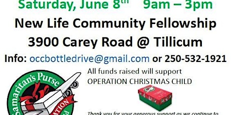 Bottle Drive to support Operation Christmas Child
