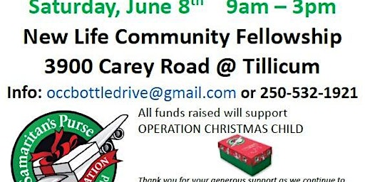 Bottle Drive to support Operation Christmas Child primary image