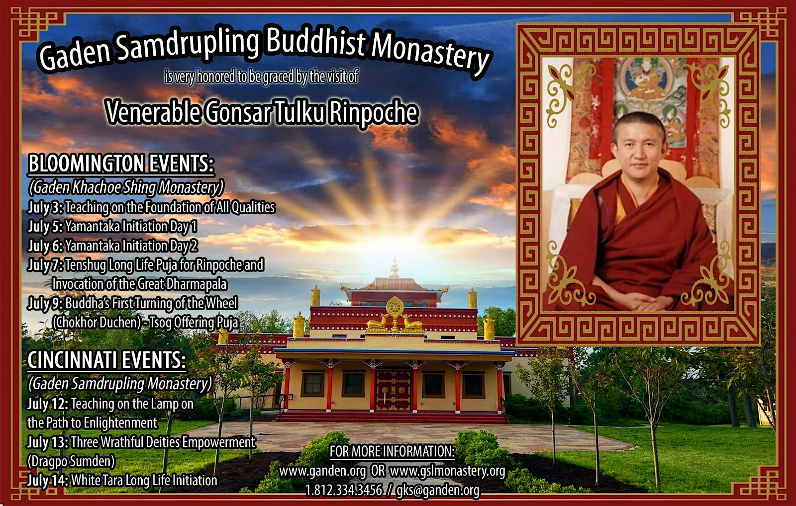 Revered Buddhist Teacher offers Teachings and Initiation at Monastery